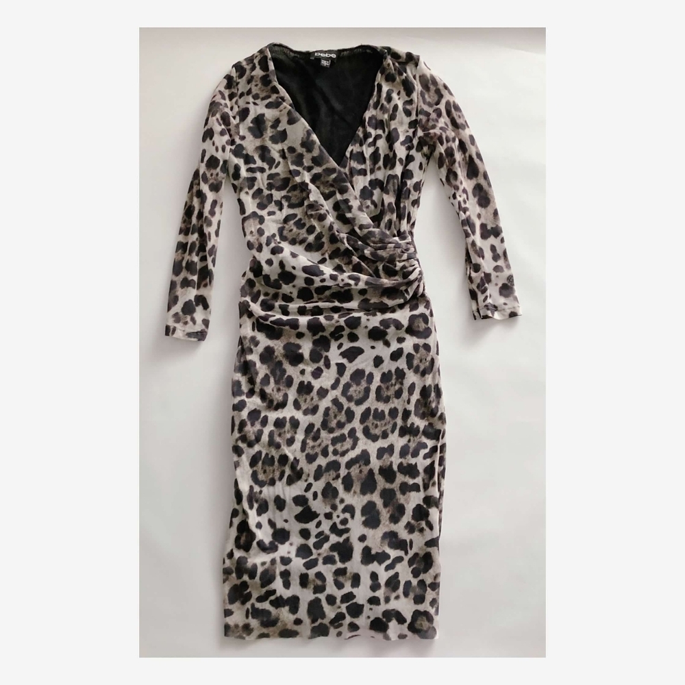 Bebe Animal Print Wrap Dress